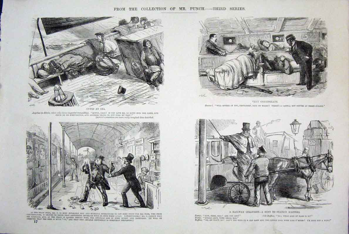 Original Old Antique Print Ref.14 Third Series Mr Punch John Leech C1878