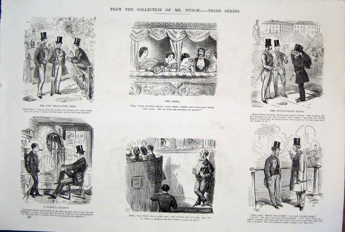 Original Old Antique Print C1878 By John Leech Mr Punch Third Series Victorian