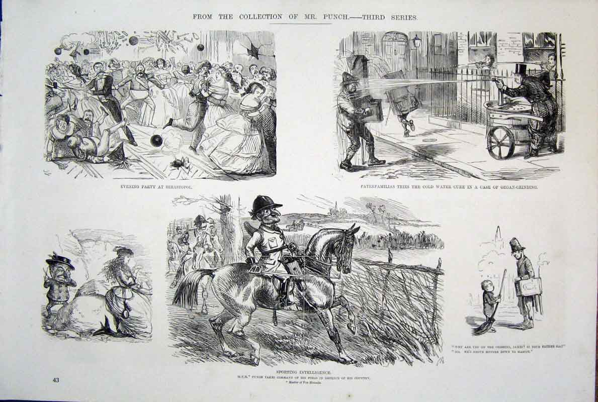 Original Old Antique Print Life & Character By John Leech Mr Punch*5