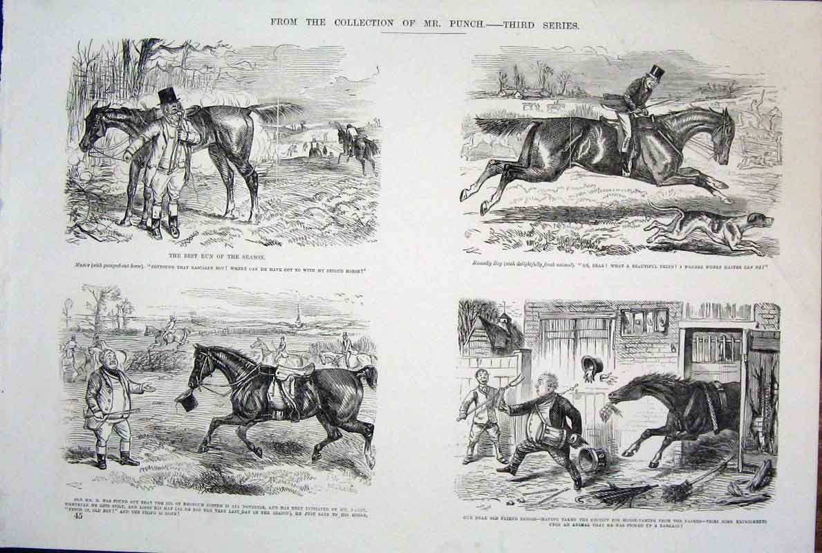 Original Old Antique Print Life & Character By John Leech