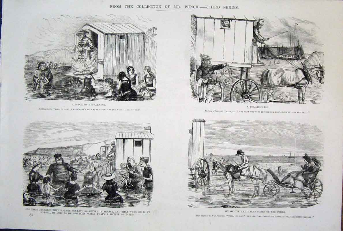 Original Old Antique Print Life & Character By John Leech Mr Punch *6