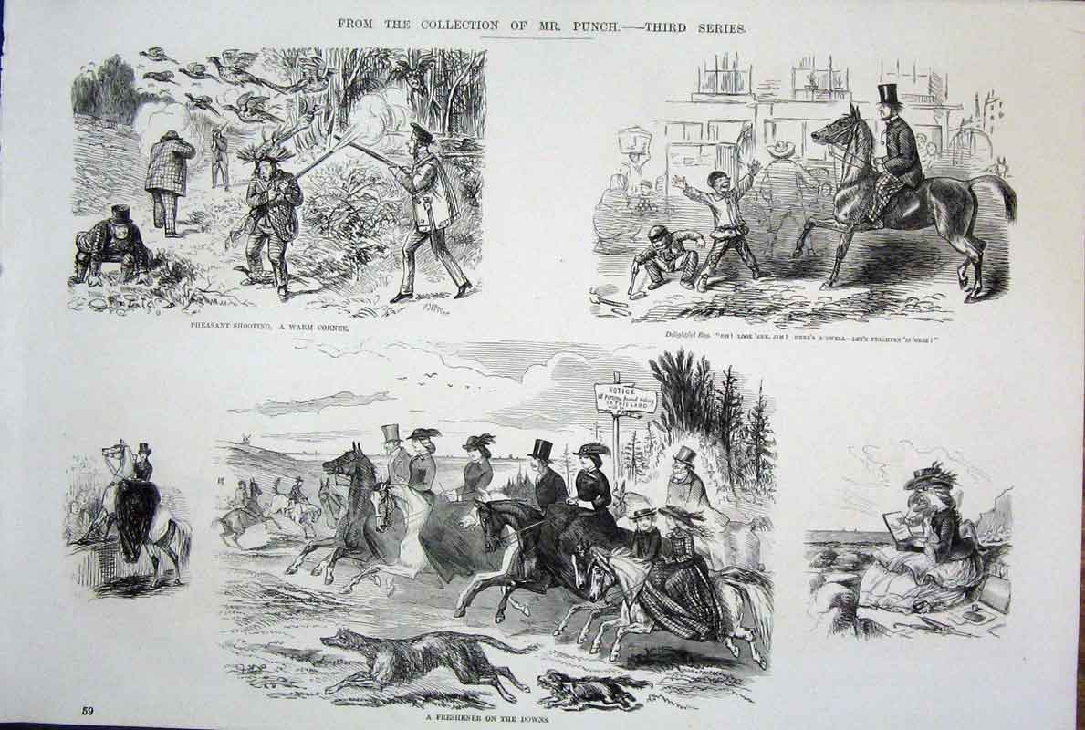 Original Old Antique Print By John Leech Mr Punch Third Series C1878 Victorian