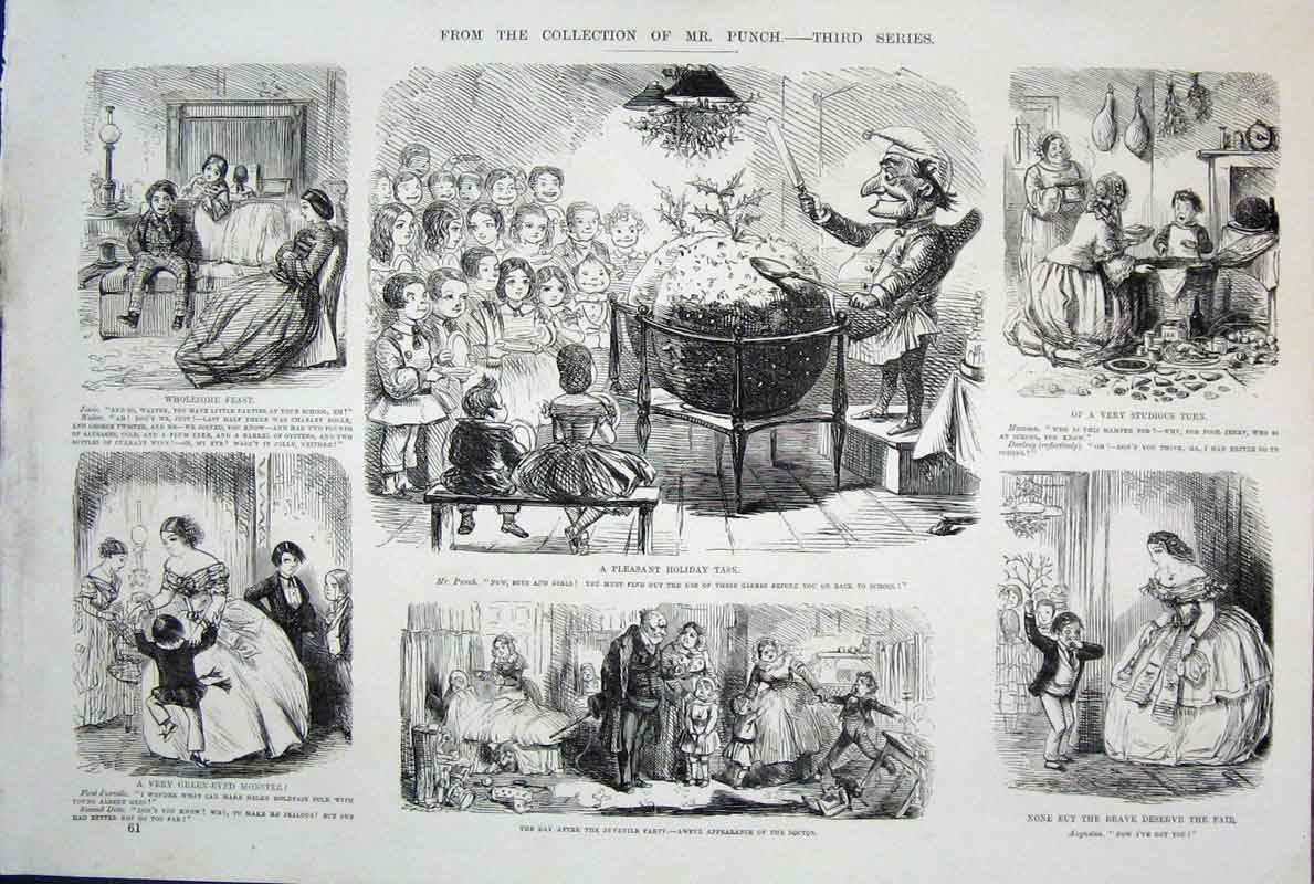 Original Old Antique Print By John Leech Mr Punch Third Series C1878 Victorian