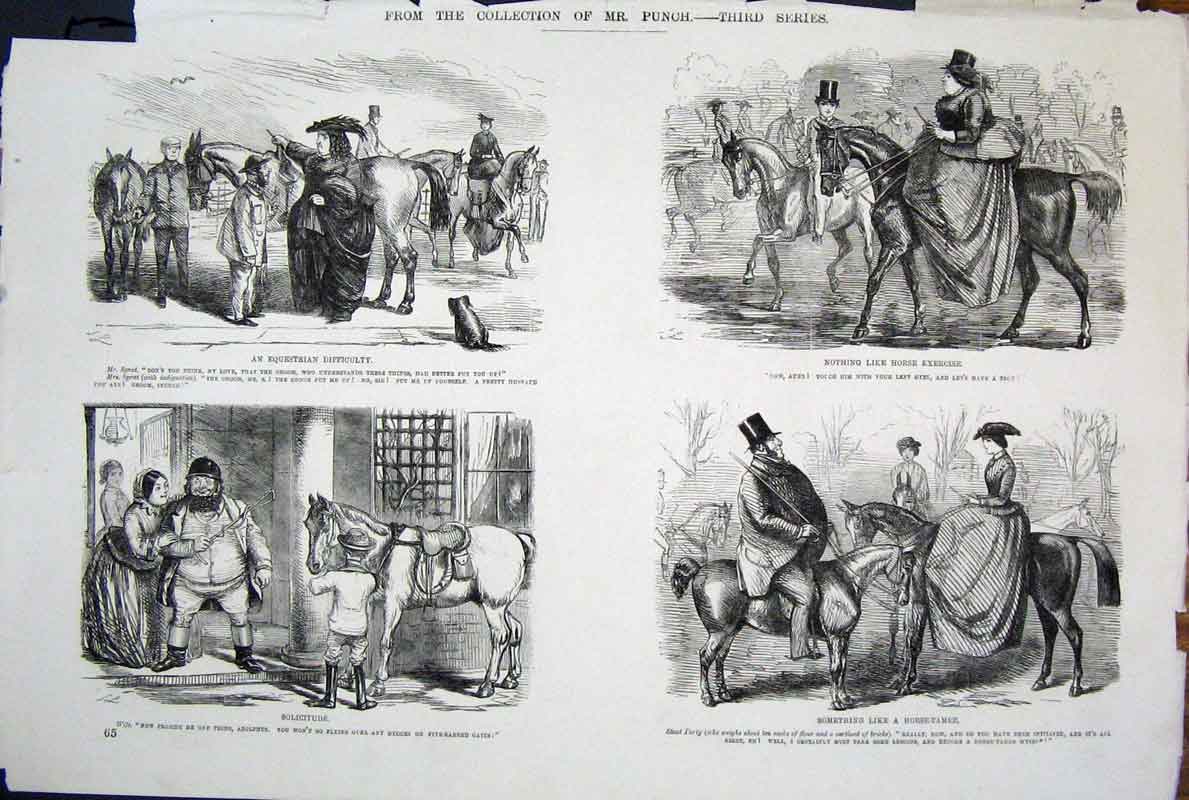 Original Old Antique Print Third Series Mr Punch By John Leech