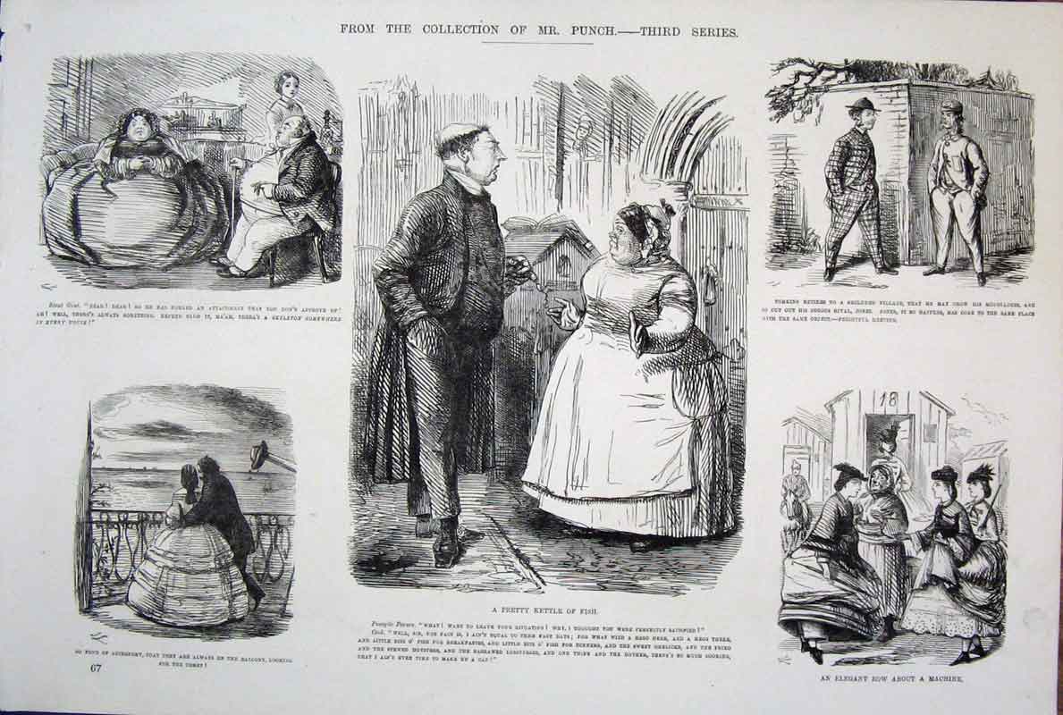Original Old Antique Print By John Leech Third Series Mr Punch C1878 Victorian