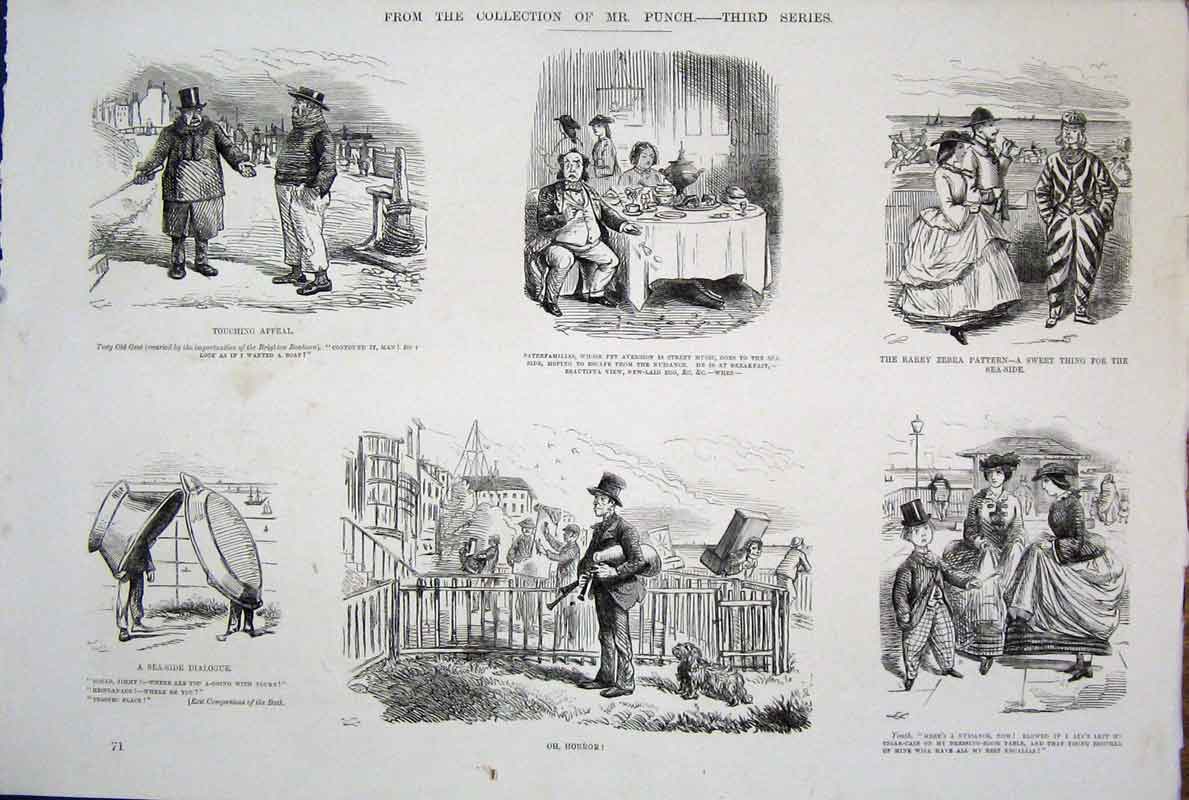 Original Old Antique Print Ref.16 C1878 John Leech Mr Punch Third Series