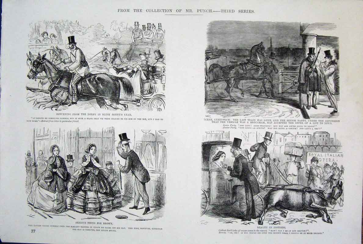 Original Old Antique Print By John Leech Third Series Mr Punch C1878 Victorian