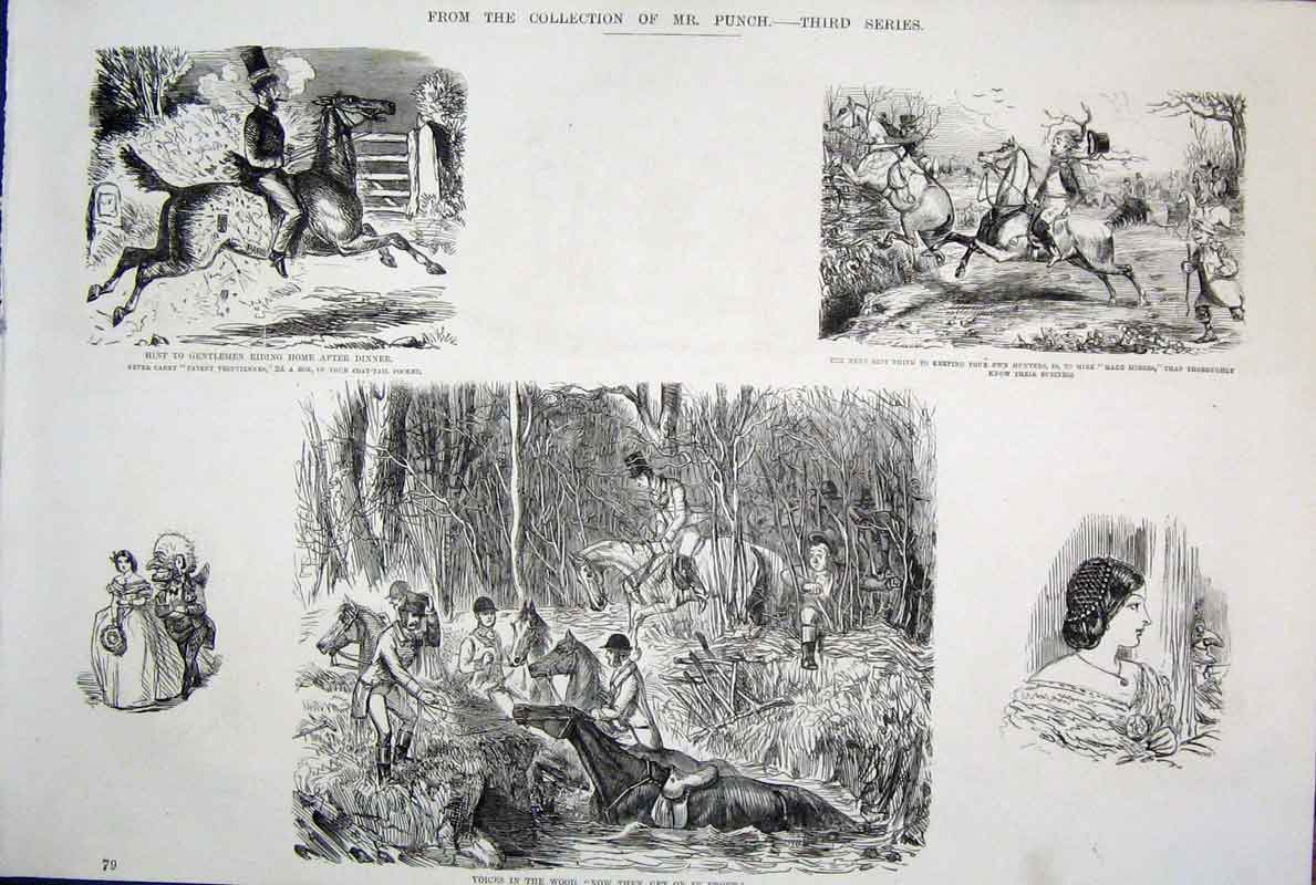 Original Old Antique Print Ref.17 Collection Third Series Mr Punch John Leech