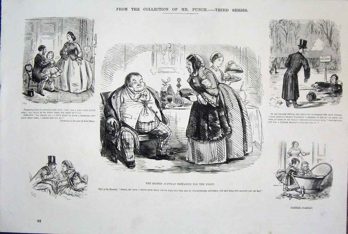 Original Old Antique Print C1878 Mr Punch By John Leech Third Series Victorian