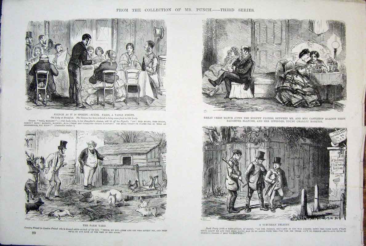 Original Old Antique Print Third Series Mr Punch C1878 By John Leech Victorian