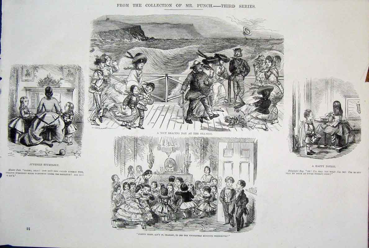 Original Old Antique Print *19 John Leech Mr Punch Third Series C1878 20th
