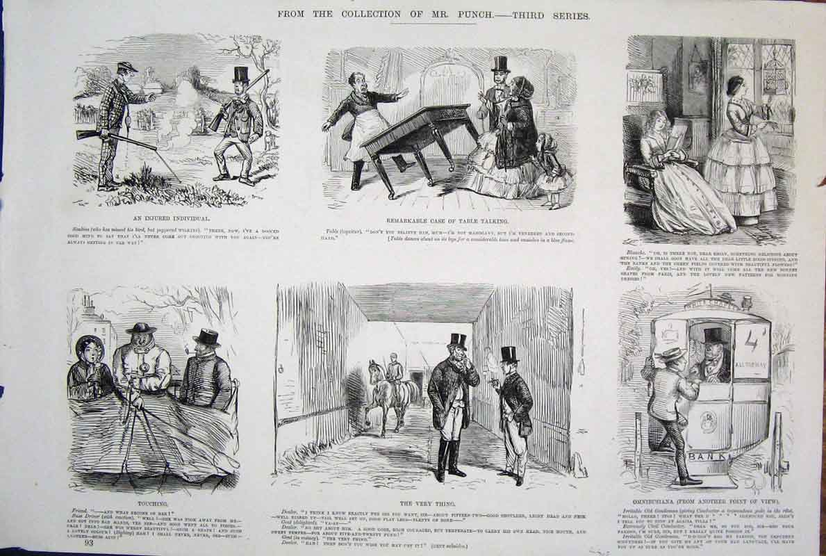 Original Old Antique Print Ref.20 Mr Punch Third Series John Leech C1878