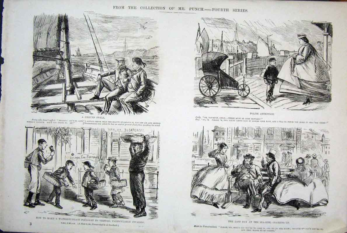 Original Old Antique Print By John Leech Mr Punhc Fourth Series 1878 Victorian