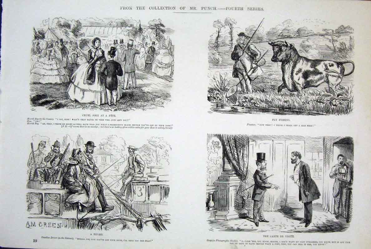 Original Old Vintage Print Life & Character Mr Punch By John Leech 17