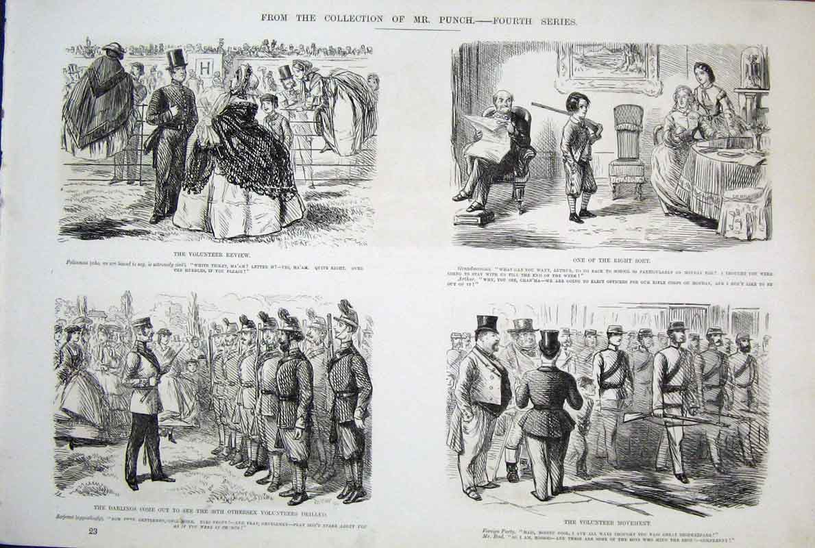 Original Old Antique Print By John Leech C1878 Mr Punch 4Th Series Victorian