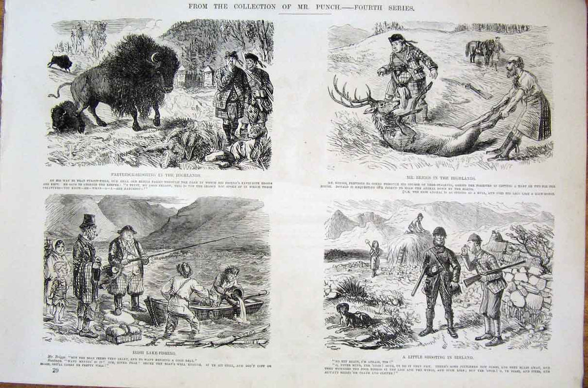 Original Old Antique Print Fourth Series Mr Punch C1878 John Leech Victorian