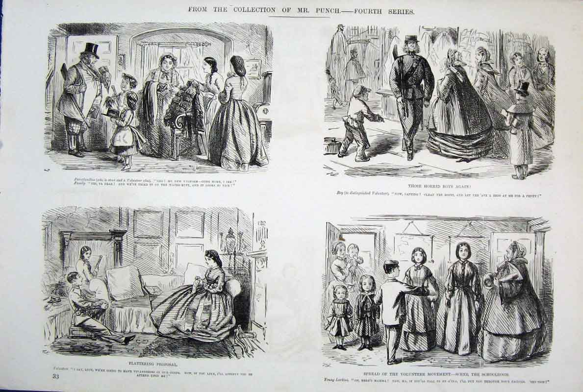 Original Old Antique Print Ref.21 Life & Character Mr Punch 4Th Series