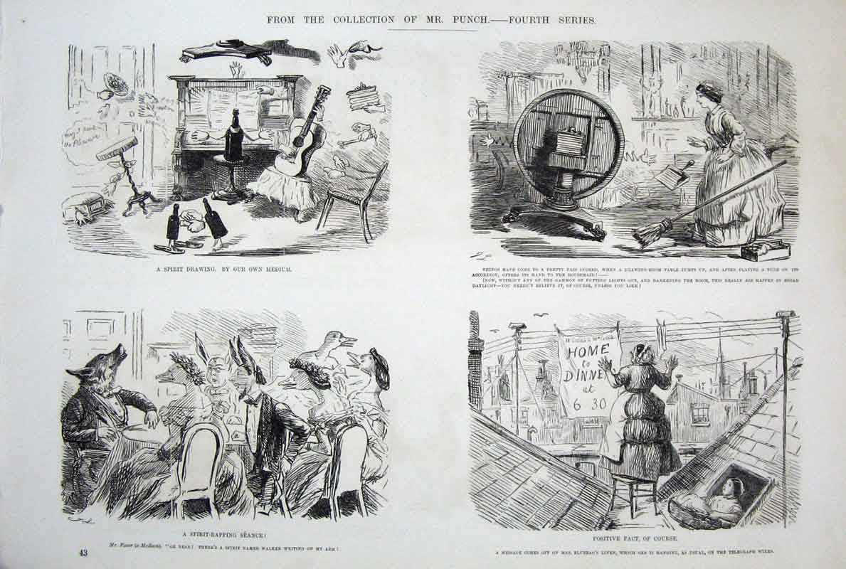 Original Old Antique Print C1878 Life & Character Leech 19th Century