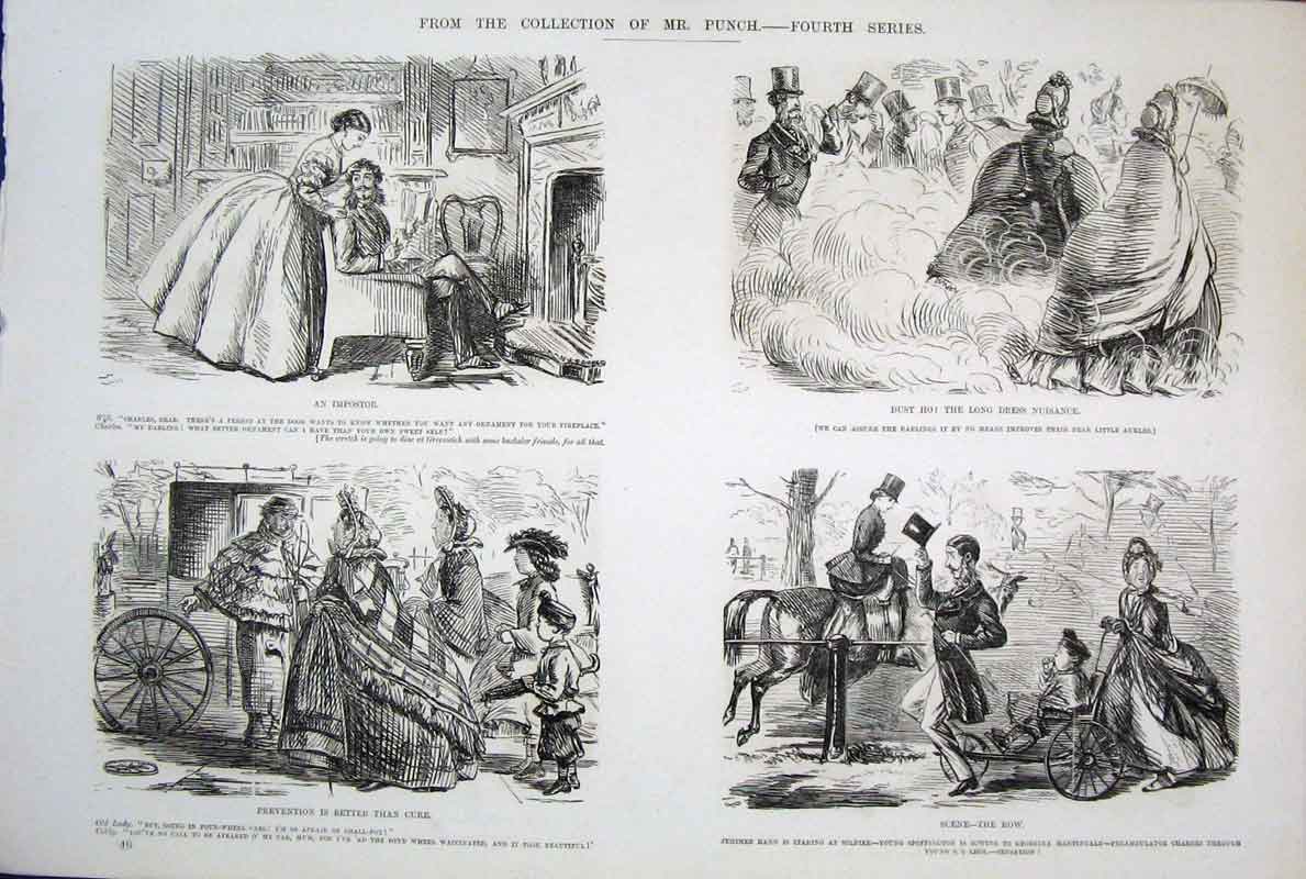 Original Old Antique Print 4Th Series Mr Punch By John Leech C1878