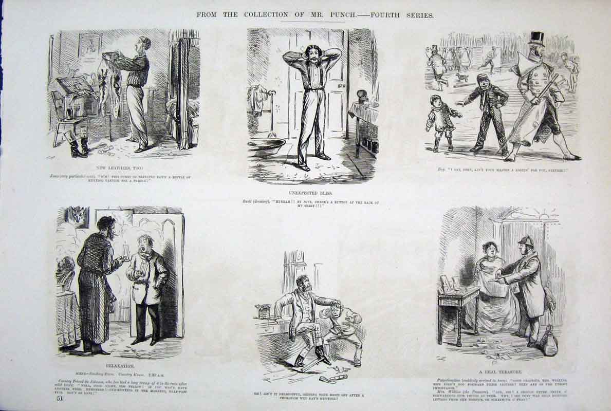 Original Old Antique Print *23 Mr Punch 4Th Series John Leech C1878