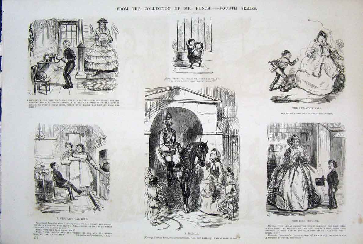 Original Old Antique Print Life & Character Mr Punch 4Th Series *16