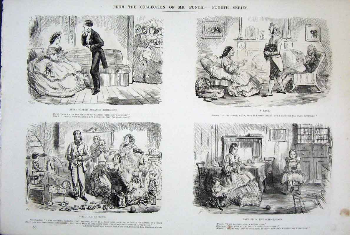 Old Antique Print By John Leech Mr Punch 4Th Series Life & Character Prin