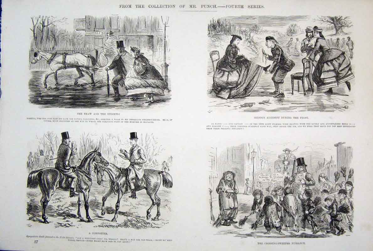 Original Old Antique Print *24 Mr Punch 4Th Series John Leech C1878