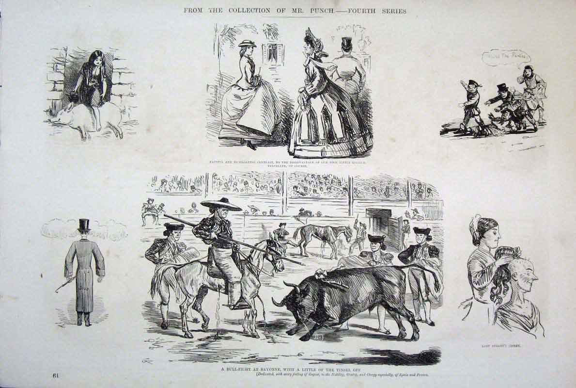 Original Old Antique Print Ref.25 C1878 John Leech Mr Punch 4Th Series