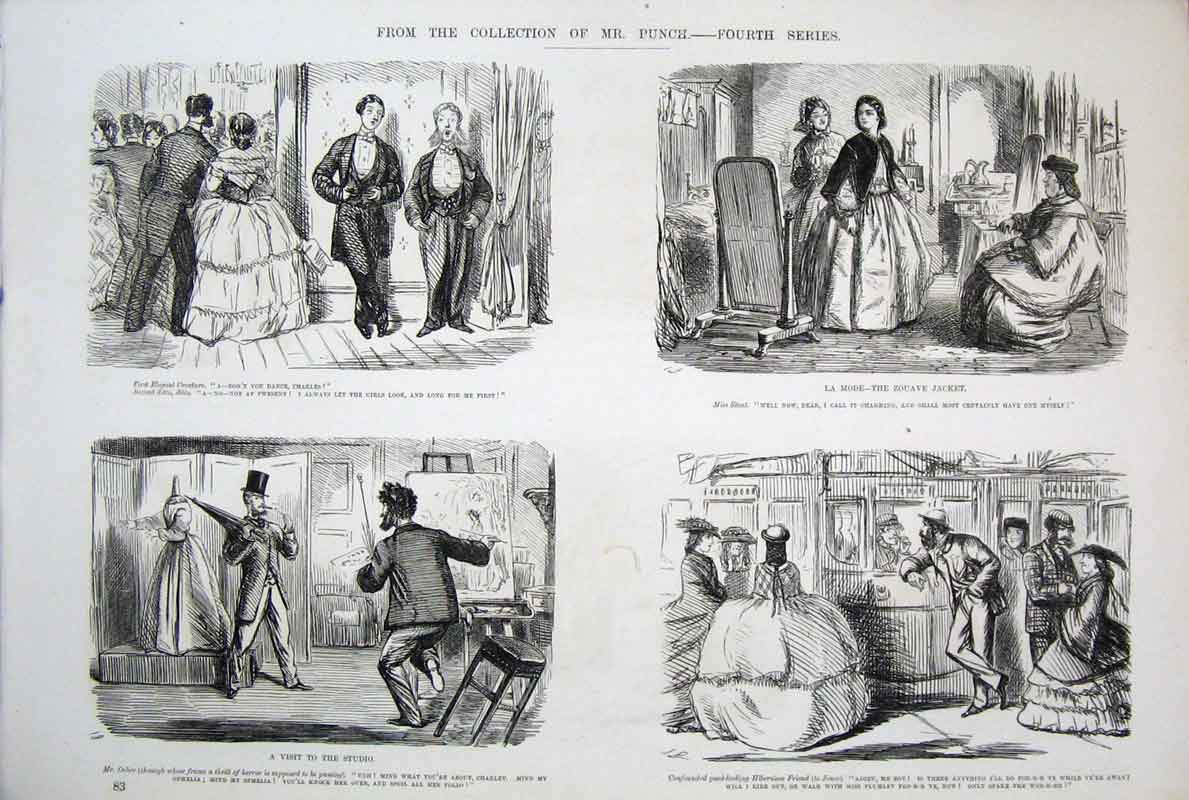Original Old Antique Print Fourth Series Mr Punch By John Leech 1878 Victorian