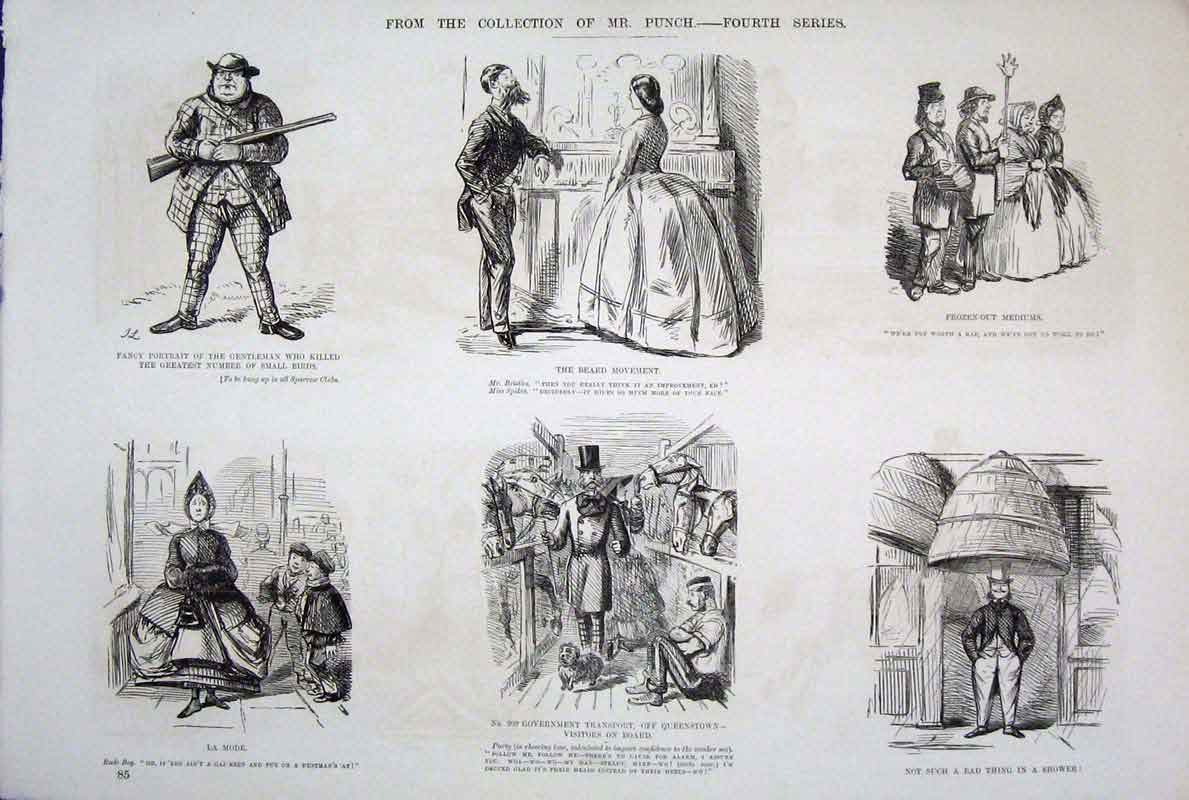 Original Old Antique Print Life & Character Mr Punch Series