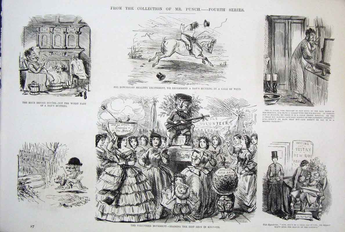 Original Old Antique Print Ref.27 SeriesMr Punch John Leech C1878