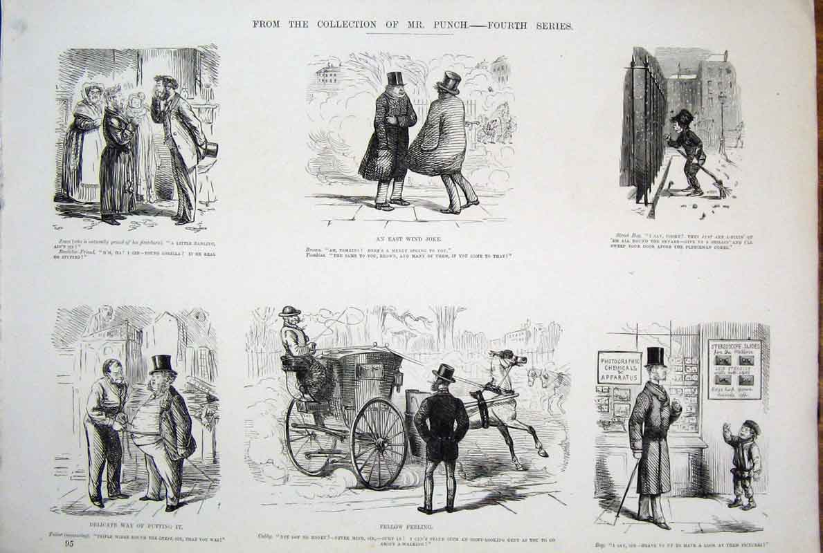 Original Old Antique Print Fourth Series Mr Punch By John Leech 1878 Victorian