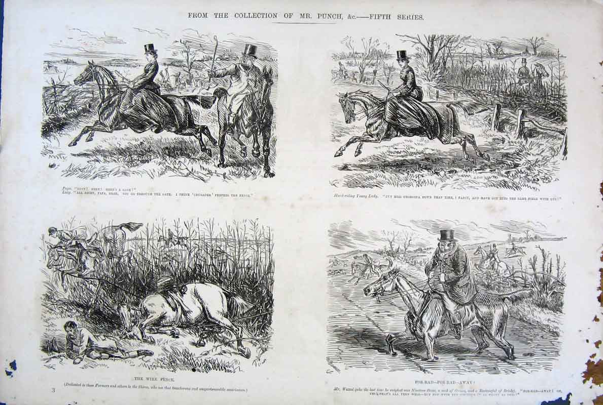 Original Old Antique Print Mr Punch Fifth Series By John Leech C1878 Victorian