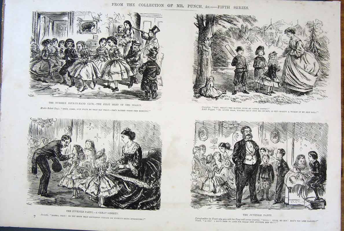 Original Old Antique Print Ref.30 Mr Punch Fifth Series John Leech C1878