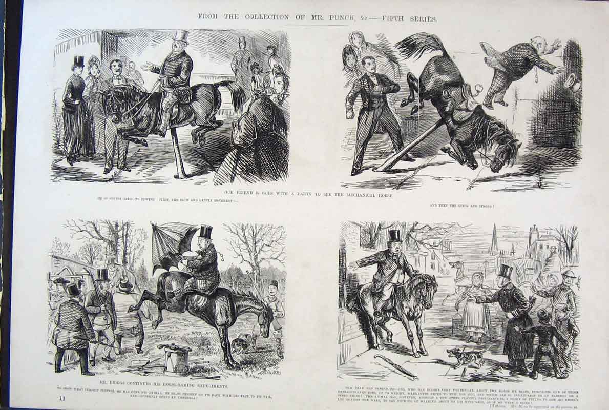 Original Old Antique Print SeriesMr Punch By John Leech *36