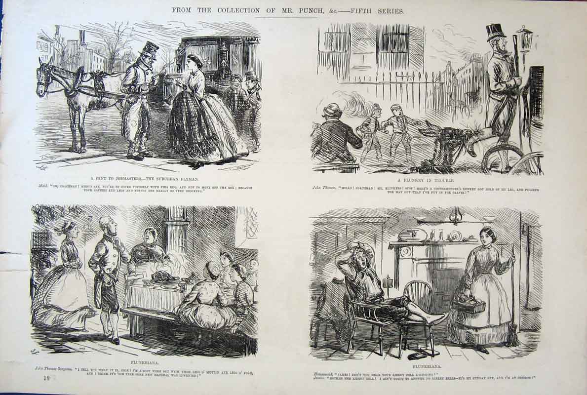Original Old Vintage Print By John Leech Mr Punch SeriesC1878