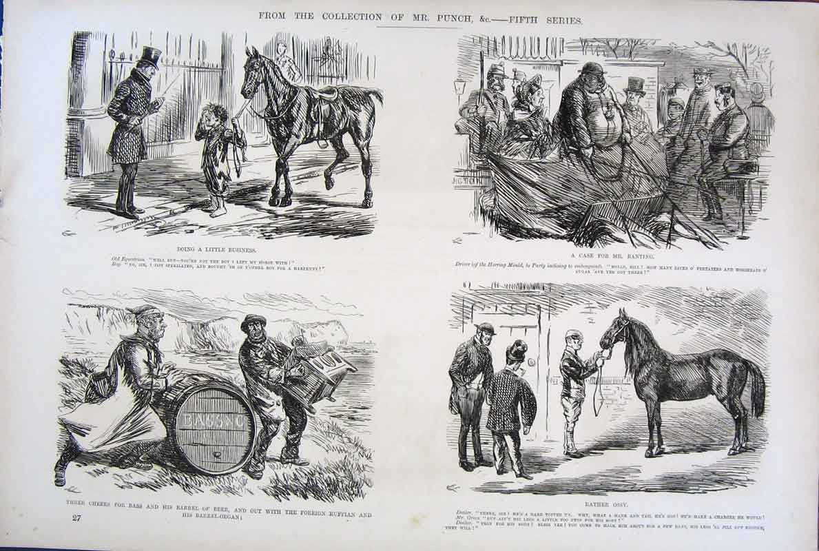 Original Old Antique Print C1878 By John Leech Mr Punch 5Th Series Victorian