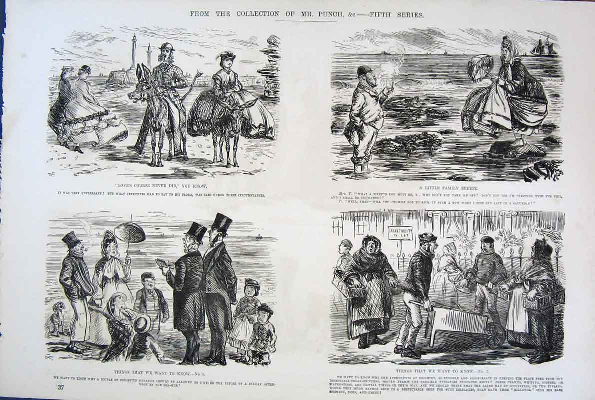 Original Old Antique Print Mr Punch 5Th Series Life & Character By Leech
