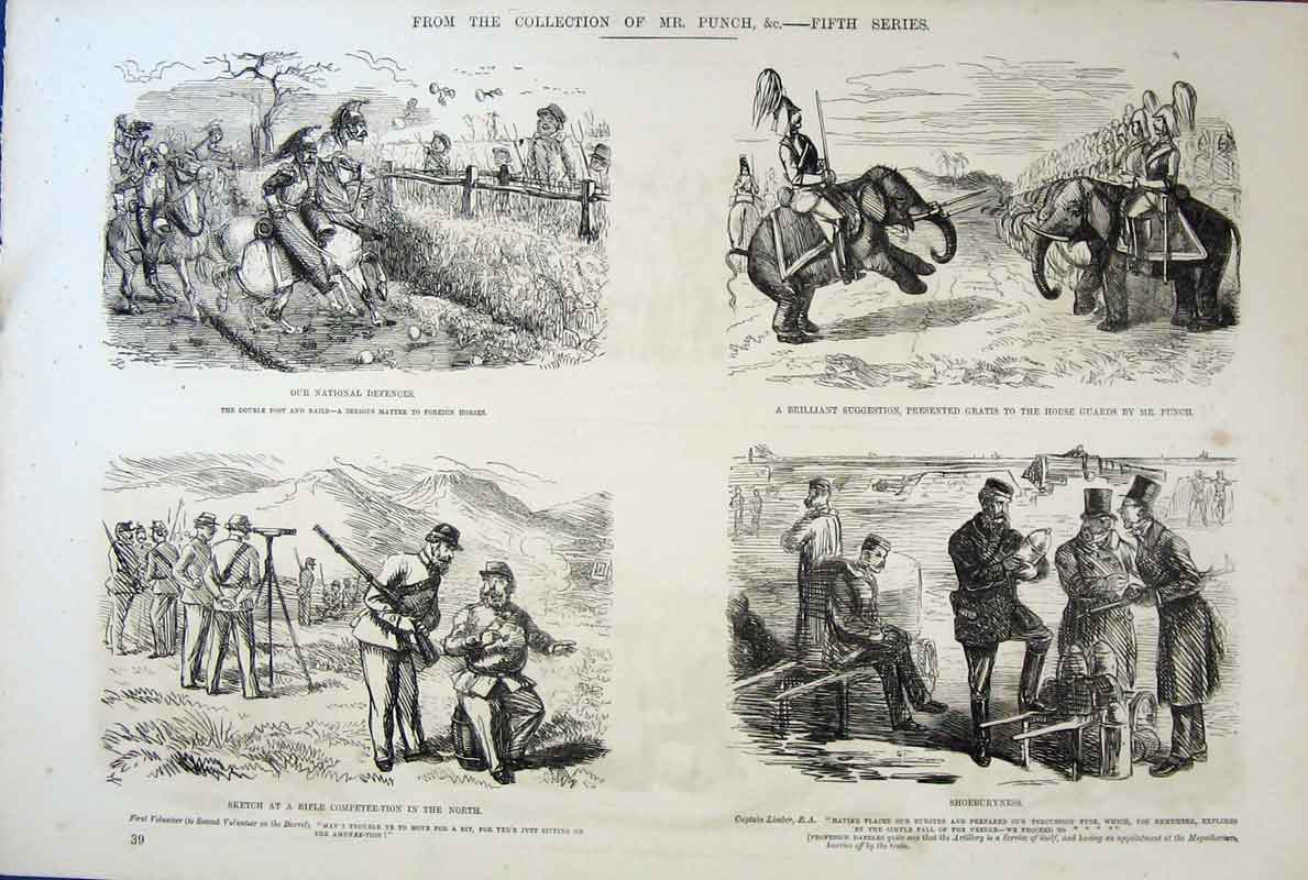 Original Old Antique Print Life & Character By Leech Mr Punch 5Th Series