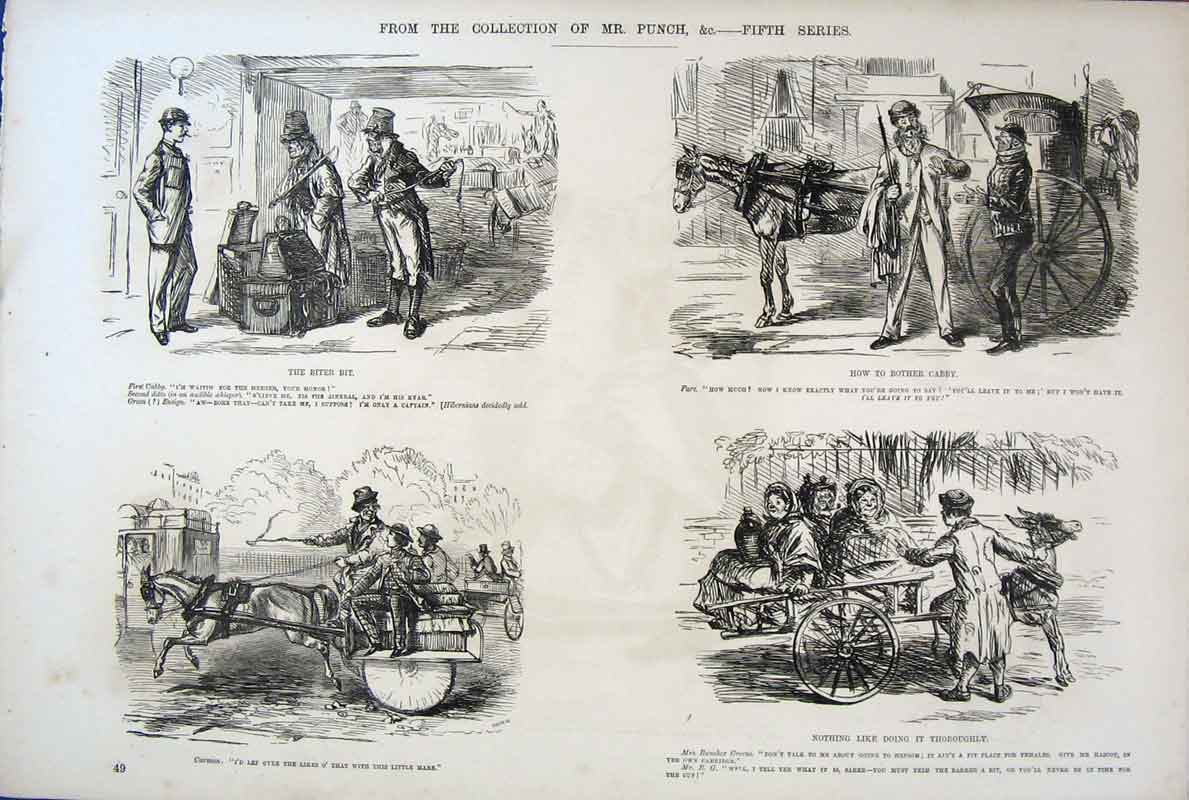 Original Old Antique Print 5Th Seires By Leech Mr Punch Life & Character
