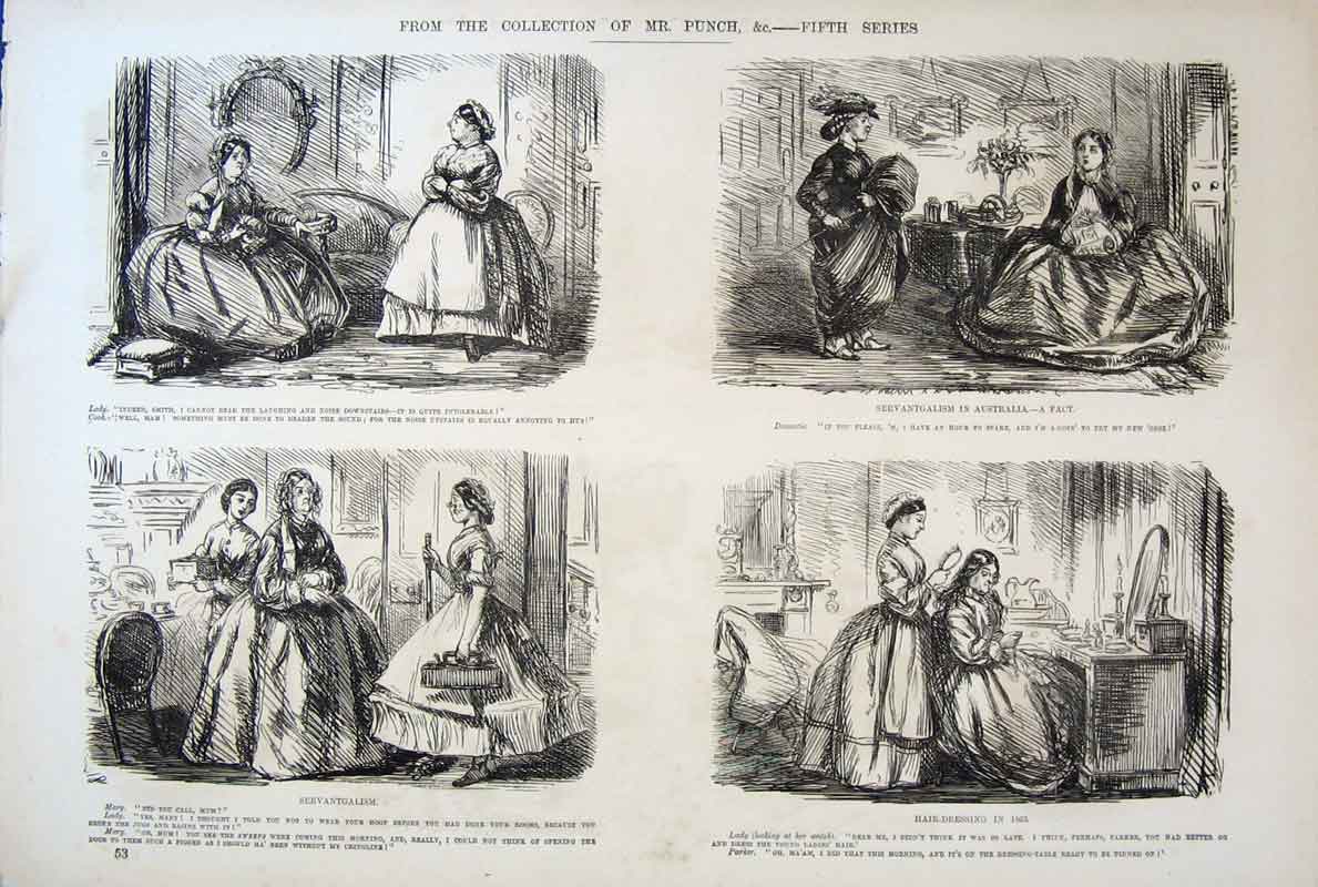 Original Old Antique Print Life & Character Mr Punch 5Th Series By Leech