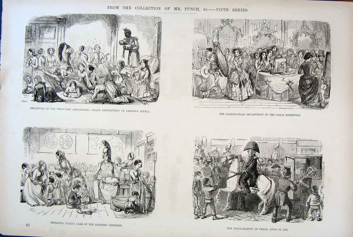 Original Old Antique Print Mr Punch Fifth Series C1878 By John Leech Victorian