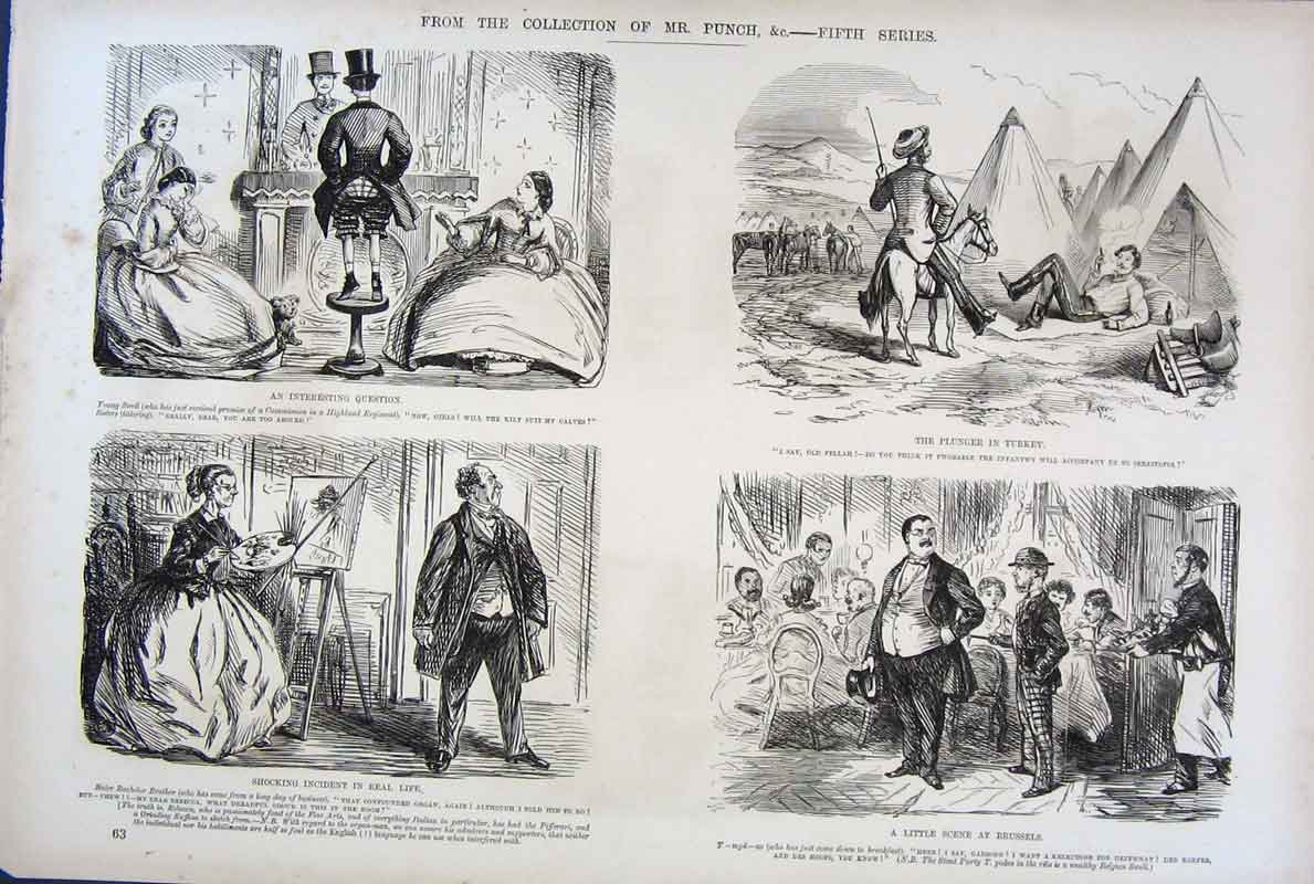 Original Old Antique Print By John Leech Mr Punch 5Th Series C1878