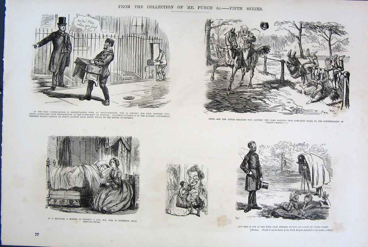 Original Old Antique Print C1878 By John Leech Mr Punch Collection Victorian