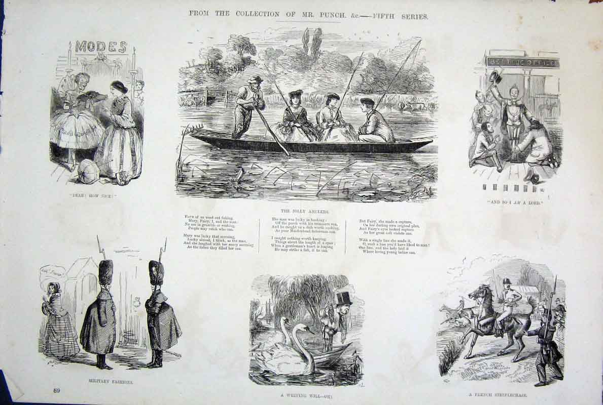 Original Old Antique Print C1878 Mr Punch By John Leech Series Five Victorian