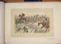 Original Old Antique Print Steeple Chase Fine Art Hand Colored Sketch Tumbletown