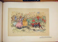 Original Old Antique Print Wimbledon Hand Colored Drawing Men Woman People Art
