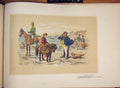 Old Antique Print Sketch Hand Colored Drawing Sea Side Donkey Hores Lady