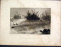 Original Old Antique Print Rapids Above The Nigara Falls America