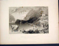 Original Old Antique Print Undercliff Near CSpring America C1839 19th